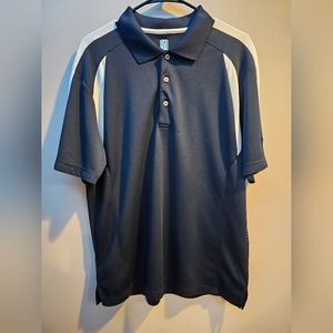 Mens PGA Tour Polo golf shirt - navy blue/white - size large